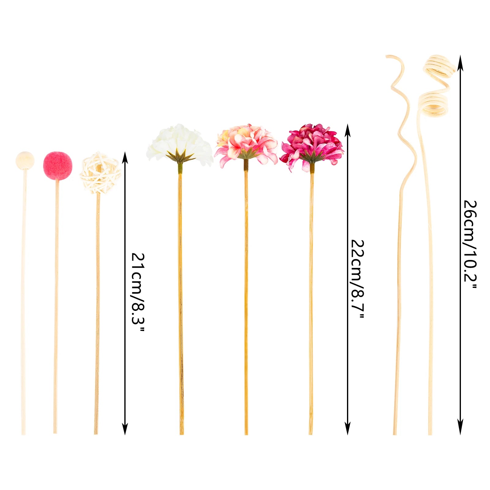 Hydrangea Flower Rattan Sticks, Reed Diffuser Stick, DIY Ornaments, Home Decor, Wireless Fragrances, Pink, New, 10pcs 