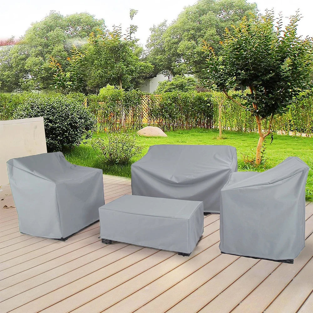 Impermeável Rain Cover para Mesa e Cadeira, Oxford Cloth, Silver, Garden Patio, Móveis Dust Cover, Mesa e Sofá, 68 Tamanhos