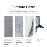 Impermeável Rain Cover para Mesa e Cadeira, Oxford Cloth, Silver, Garden Patio, Móveis Dust Cover, Mesa e Sofá, 68 Tamanhos