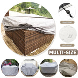 Impermeável Rain Cover para Mesa e Cadeira, Oxford Cloth, Silver, Garden Patio, Móveis Dust Cover, Mesa e Sofá, 68 Tamanhos