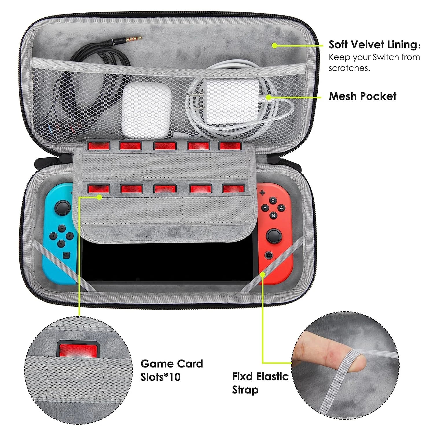 Impermeável protetora bolsa de armazenamento, Maleta, Compatível com Nintendo Switch - OLED Modelo, Leve