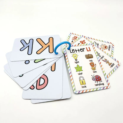 Inglês Alfabeto Phonics Pocket Flash Cards, Inglês Word Toys, Aprendizagem Educacional Precoce, 26 Letras