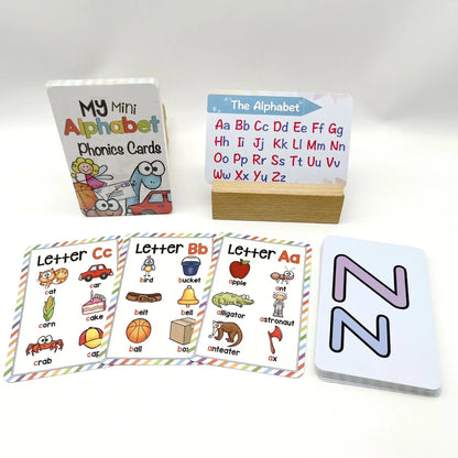 Inglês Alfabeto Phonics Pocket Flash Cards, Inglês Word Toys, Aprendizagem Educacional Precoce, 26 Letras