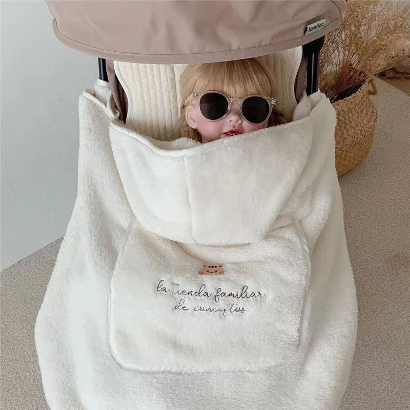 Ins urso dos desenhos animados cobertor de bebê de pelúcia carrinho de bebê à prova de vento cobertor viajar para fora portátil quente cobertor de bebê swaddle