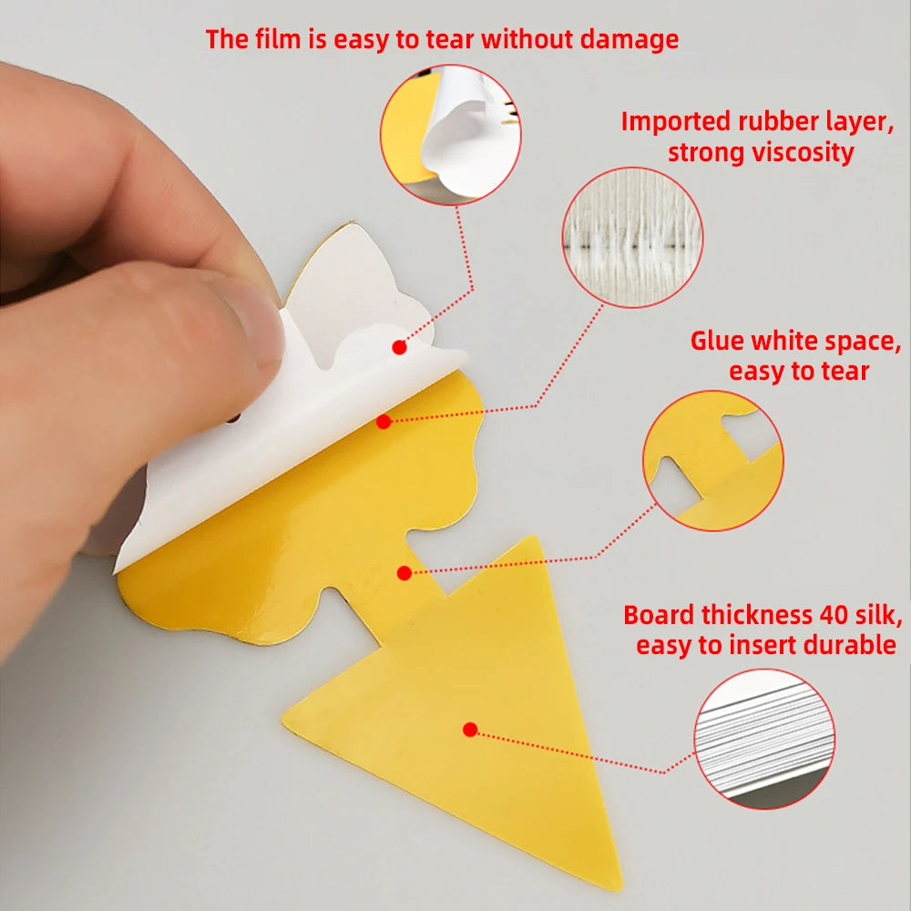 Insect Glue Catcher Paper, Pegajoso Amarelo Pegajoso Fly Trap, Moscas de frutas, Aphids Glue Catcher, 40pcs