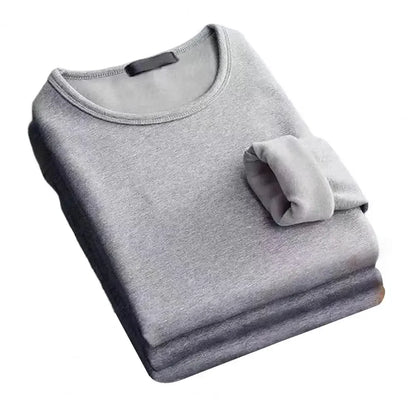 Inverno masculino de manga comprida térmica underwer camiseta velo camisa de fundo em torno do pescoço moda mais veludo acolchoado camiseta