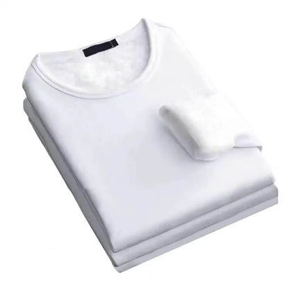 Inverno masculino de manga comprida térmica underwer camiseta velo camisa de fundo em torno do pescoço moda mais veludo acolchoado camiseta