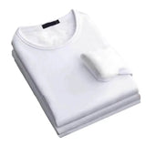 Men's Winter Long Sleeve Thermal Underwer T-shirt Fleece Bottoming Shirt Round Neck Fashion Plus Velvet Padded T-shirt 