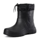 Winter Windproof Cotton Rain Boots Men Light Warm Ankle Rain Boots Fashion Black Slip On Rain Shoes Men Waterproof Work Boot2024 