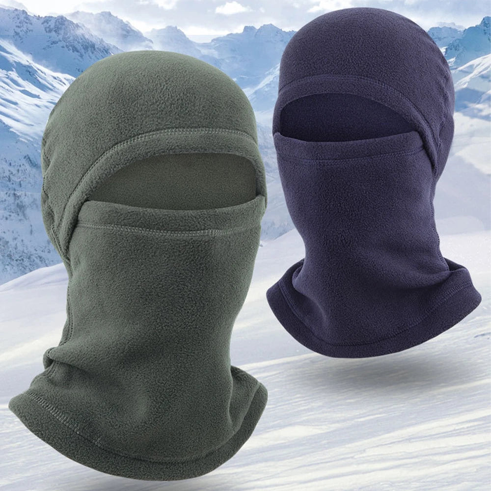 Máscara facial completa cálida de invierno para montar al aire libre, pasamontañas de lana para motocicleta, pesca, esquí, máscara facial cálida, cubierta a prueba de viento, sombrero 