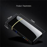 Electric Windproof Metal Double Arc Plasma Flameless Lighter, USB Rechargeable Lighter, LED Power Display, Touch Sensor Lighters 