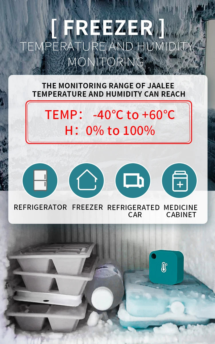 Jaalee WiFi Gateway Temperature/Humidity/Humidity/Dew Point/VPD Thermometer/Hygrometer Monitor Refrigerator Freezer Alarm 