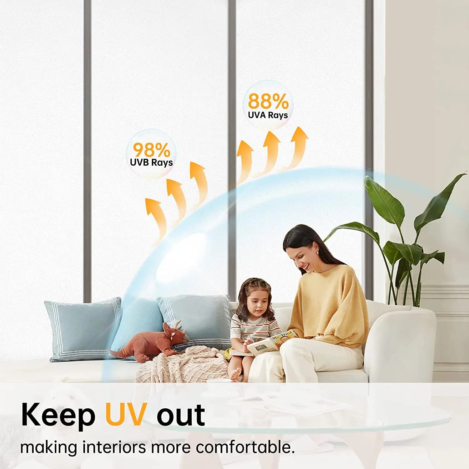 Película de privacidad para ventanas, esmerilada, no adhesiva, anti-UV, estática, para el hogar, la ducha y la oficina, color blanco 