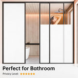 Película de privacidad para ventanas, esmerilada, no adhesiva, anti-UV, estática, para el hogar, la ducha y la oficina, color blanco 