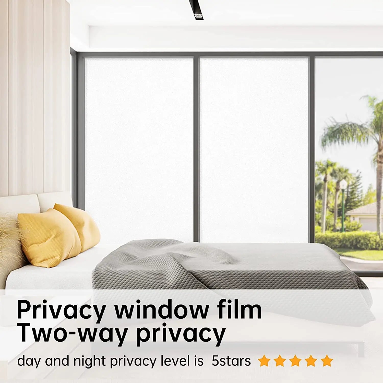 Película de privacidad para ventanas, esmerilada, no adhesiva, anti-UV, estática, para el hogar, la ducha y la oficina, color blanco 