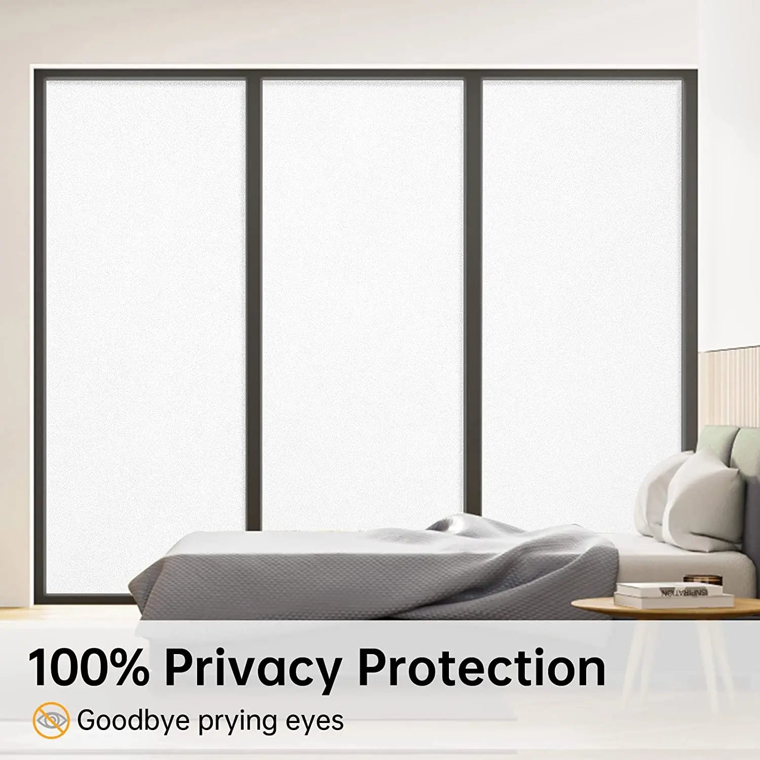 Película de privacidad para ventanas, esmerilada, no adhesiva, anti-UV, estática, para el hogar, la ducha y la oficina, color blanco 
