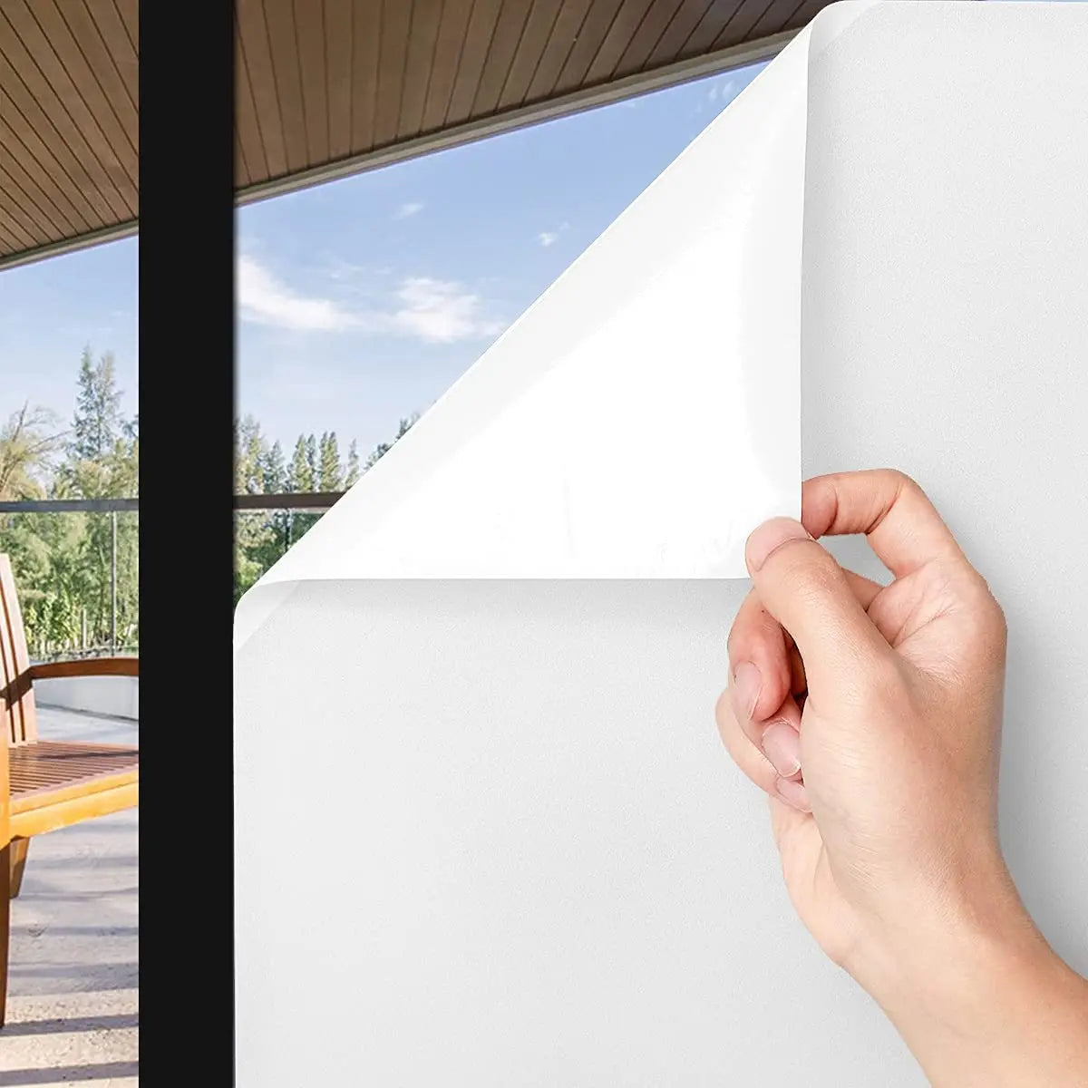Película de privacidad para ventanas, esmerilada, no adhesiva, anti-UV, estática, para el hogar, la ducha y la oficina, color blanco 