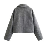 TRAF women's zip-up jacket, short coat, tweed coat, demi-season coat, new for autumn and winter 
