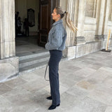 TRAF women's zip-up jacket, short coat, tweed coat, demi-season coat, new for autumn and winter 