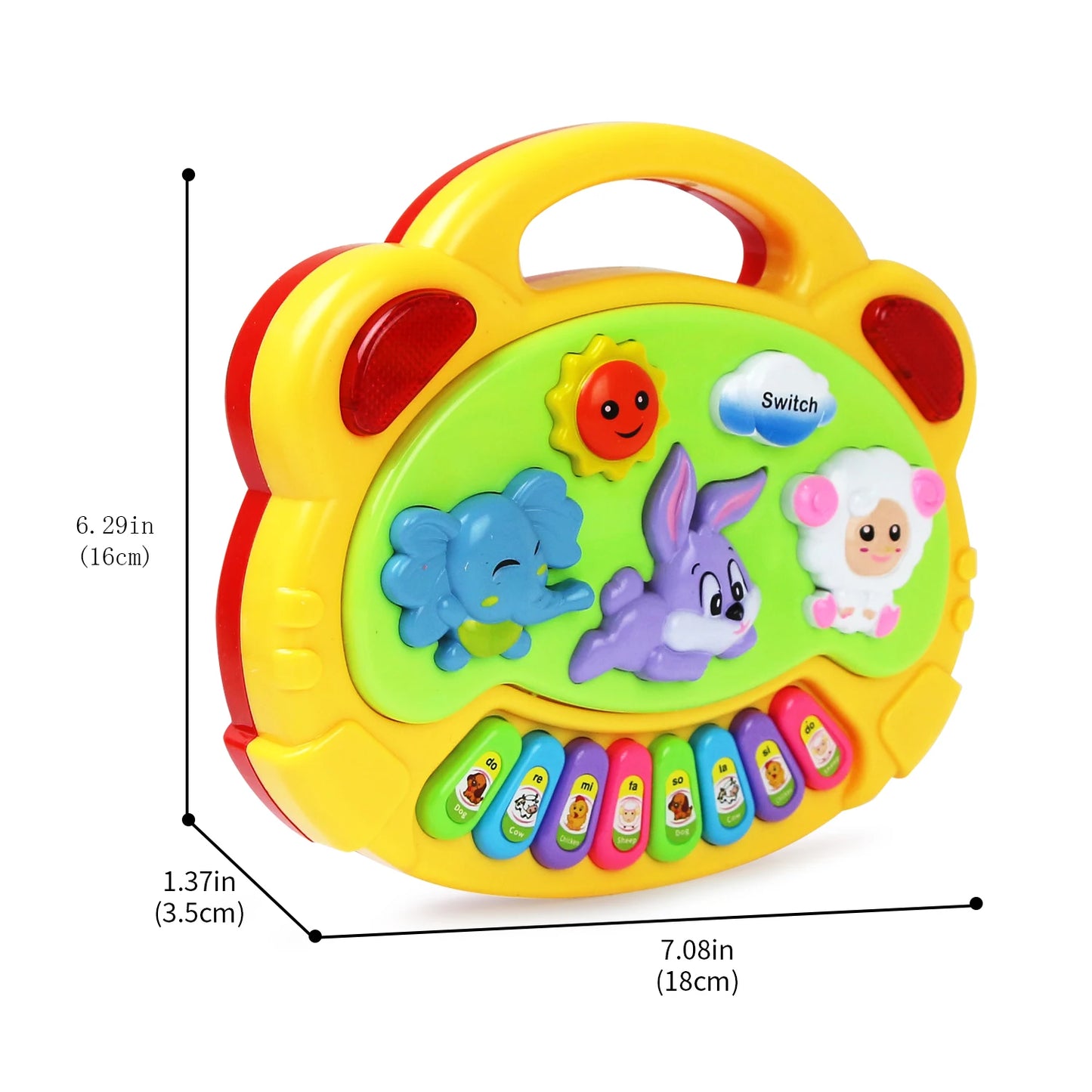 Jogo de teclado de piano para crianças, sons de animais, música leve intermitente, instrumento bebê, brinquedos educativos, presentes para crianças