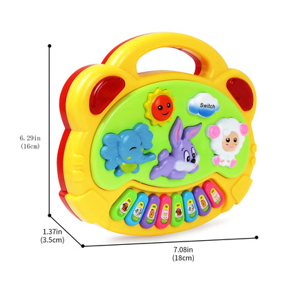 Jogo de teclado de piano para crianças, sons de animais, música leve intermitente, instrumento bebê, brinquedos educativos, presentes para crianças