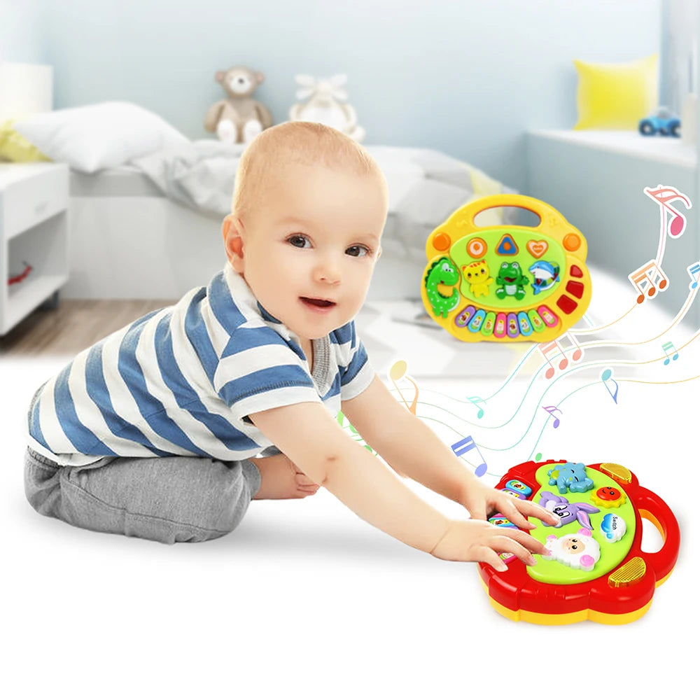 Kids Piano Keyboard Game Animal Sounds Flashing Light Music Baby Instrument Educational Toys Gifts for Children 