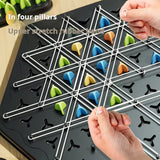 Jogo de xadrez triangular com elástico, jogo de batalha triangular, jogo educativo e interativo presente para festa em família