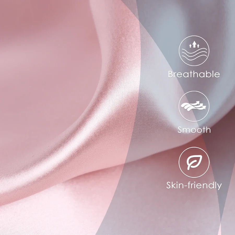JuwenSilk-Silky Pillowcase Stain, Natural Mulberry Silk, Standard Pillowcase, Queen K 