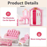 Casa de muñecas en miniatura rosa kawaii para niños, muebles, accesorios, juguetes, utensilios de cocina para niñas, regalos, 10 artículos por lote, linda oferta. 