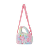 Bolso bandolera de unicornio kawaii para niños, bonito bolso de hombro de peluche, ideal para fiestas y regalos navideños. 