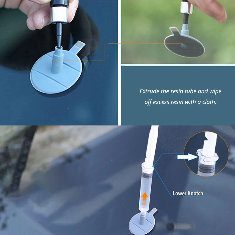 Kit de resina para reparo de para-brisa de carro, ferramentas para quebrar arranhões, restauração, adesivos protetores, limpador de vidro, cuidados sem rastros