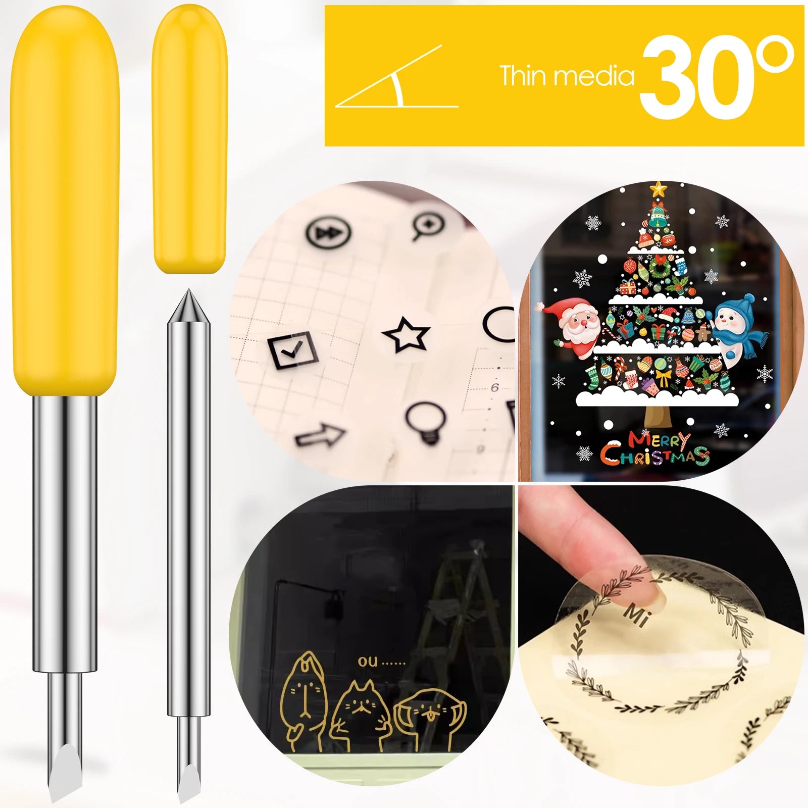 Lâminas de substituição para Roland Cricut, faca cortador, lâmina para ferramentas elétricas, corte plotter, 30 graus, 45 graus, 60 graus