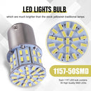 Bombilla LED para luz de freno trasera, BA15D, 12 V, 1157, 50 SMD, 6000 K, blanco, 2 unidades