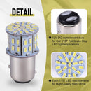 Bombilla LED para luz de freno trasera, BA15D, 12 V, 1157, 50 SMD, 6000 K, blanco, 2 unidades