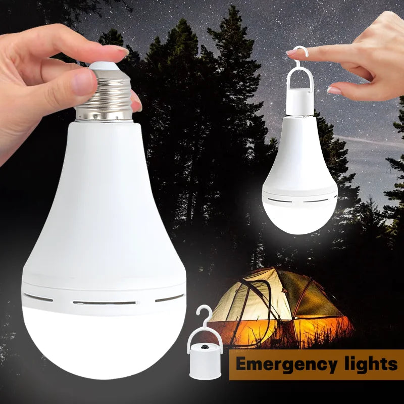 Rechargeable Hanging LED Bulb Outdoor Camping Lamp, Powerful Home Emergency Light, 7W, 9W, 12W, 15W 