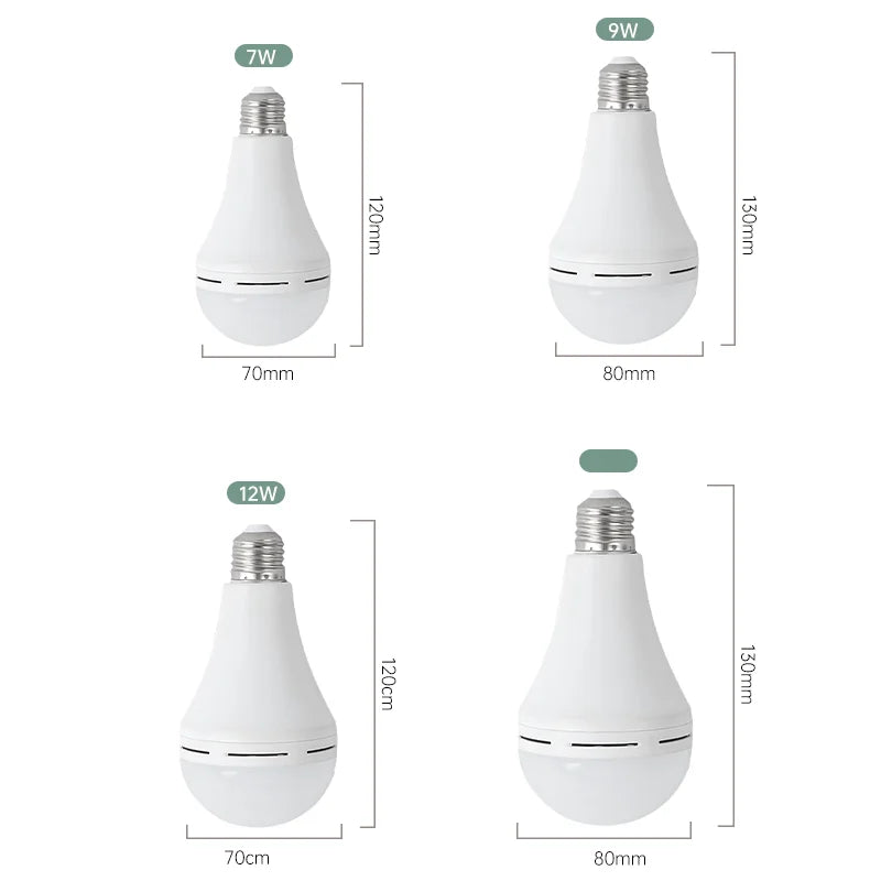 Rechargeable Hanging LED Bulb Outdoor Camping Lamp, Powerful Home Emergency Light, 7W, 9W, 12W, 15W 