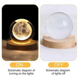 Lâmpada de cristal 3D com galáxia e projeção planetária, luz noturna USB para atmosfera aconchegante, bola de plasma única