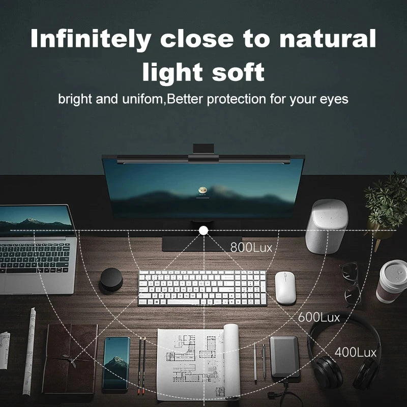 Lâmpada de mesa led rgb regulável, computador de escritório, lâmpadas de mesa para estudo, tela de leitura, monitor, barra de luz suspensa