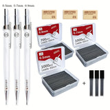 Portaminas mecánicas transparentes con mina, portaminas automáticas, recambios reemplazables, dibujo artístico, 2 tubos, 2B, 0,5, 0,7, 0,9 mm, 60 mm 