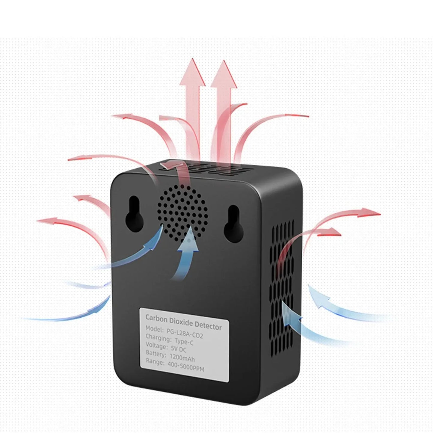 Detector de dióxido de carbono con pantalla LCD, medidor de CO2 3 en 1, calibración automática, 400-5000 ppm, monitor de calidad del aire. 