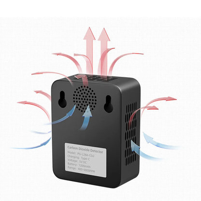 Detector de dióxido de carbono con pantalla LCD, medidor de CO2 3 en 1, calibración automática, 400-5000 ppm, monitor de calidad del aire. 