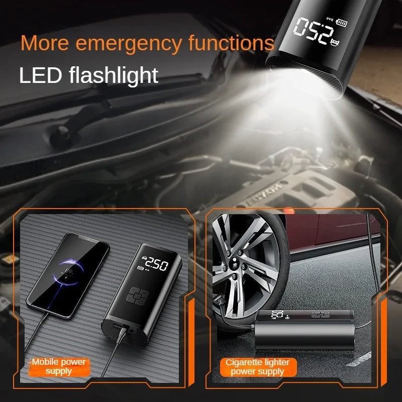 LEIBOO-Compressor De Ar Portátil Para Pneus De Carro, Inflador Rápido, Pressão Precisa, Bomba De Ar Para Motocicleta, Bicicleta, Bola