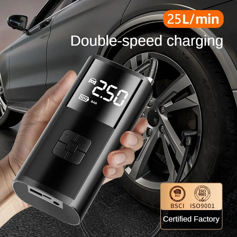 LEIBOO-Compressor De Ar Portátil Para Pneus De Carro, Inflador Rápido, Pressão Precisa, Bomba De Ar Para Motocicleta, Bicicleta, Bola