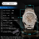 Reloj automático LONGLUX estilo deportivo, venta al por mayor, relojes de pulsera mecánicos de moda, reloj hueco de cuero para hombre, regalo 