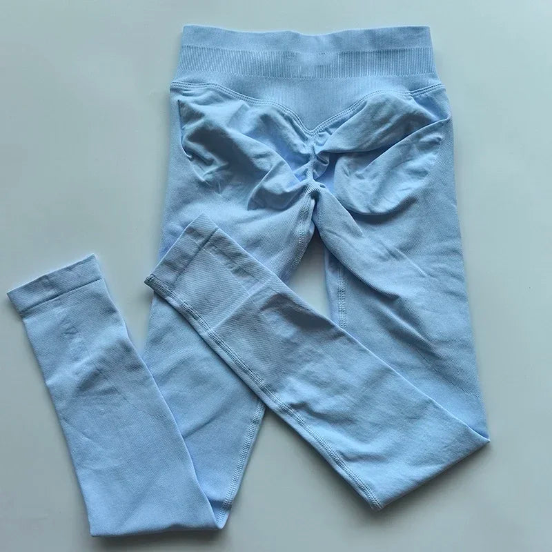 Impact Leggings Women Scrunch Seamless Yoga Legging Gym Sports Pants Low Waist Ribbed High Stretch Fitness Workout Tights 