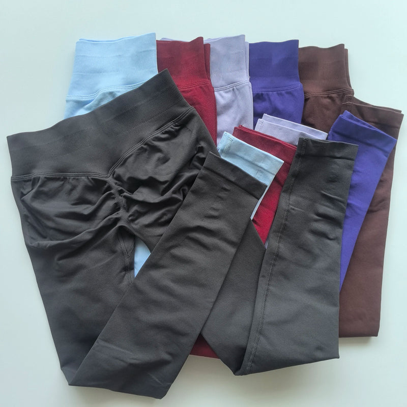 Impact Leggings Women Scrunch Seamless Yoga Legging Gym Sports Pants Low Waist Ribbed High Stretch Fitness Workout Tights 