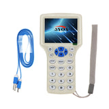 125KHz 13.56MHz RFID Copier Duplicator Reader Writer USB NFC Programmer Smart 10 Frequency Key Fob Card Reader UID Decoder 