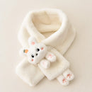 Thick Plush Scarf for Boys Girls Kids Scarf Bib Cute Cartoon Rabbit Faux Fur Neck Protection Warm Shawl Cross Winter 