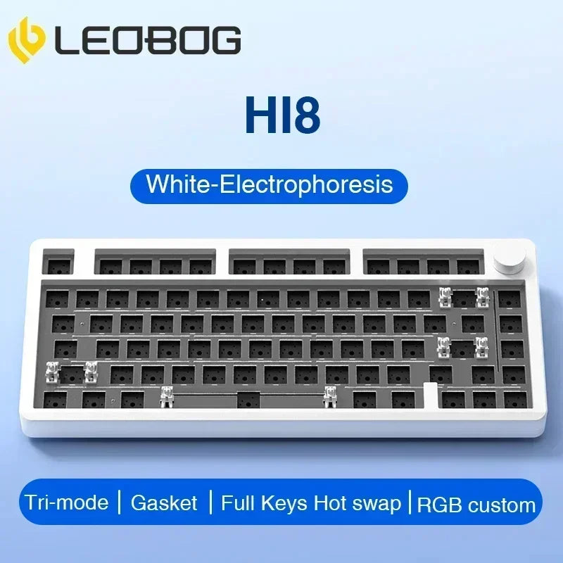 LeoBog-Hi8 Kit Teclado Mecânico, Bluetooth Sem Fio, Teclado Hot Swap Gaming, Kits De Alumínio, 80 Chaves, Modo 3, 2.4G, Gif
