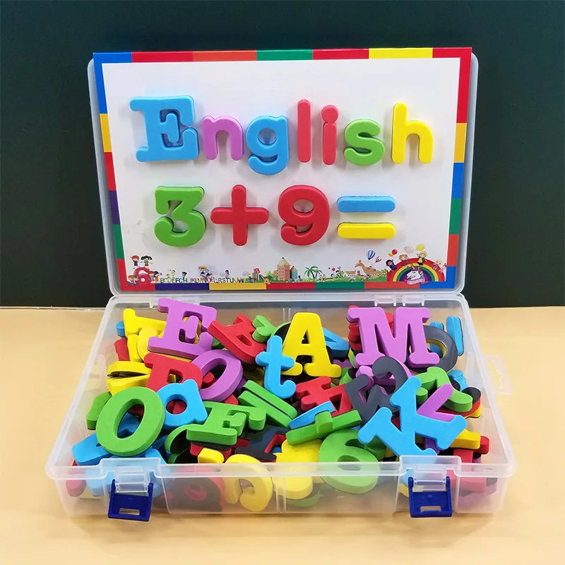 Magnetic Letters Numbers Alphabet ABC 123 Fridge Magnets Plastic Educational Preschool Learning Toy Set Uppercase Lowercase Math 